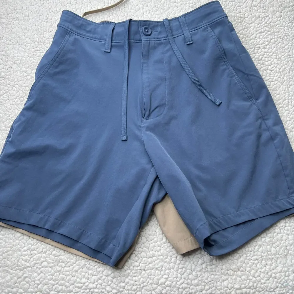 Hollister Blue and Khaki Elastic Waist Uniform Shorts XS (Set of 2)